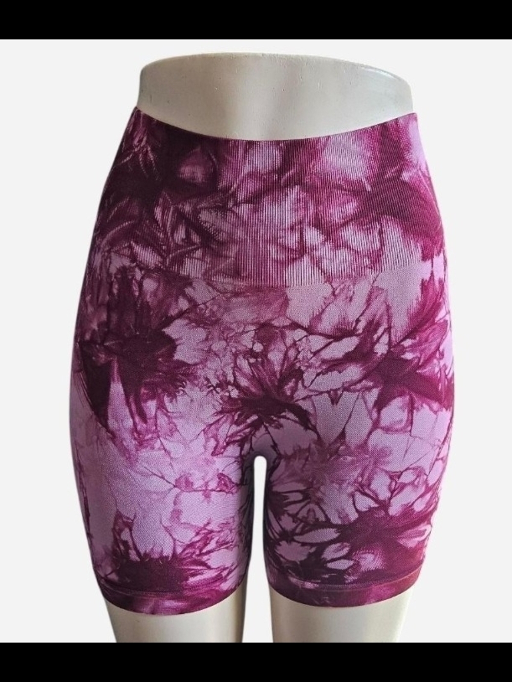 High-Waist Tie-Dye Pink Active Shorts